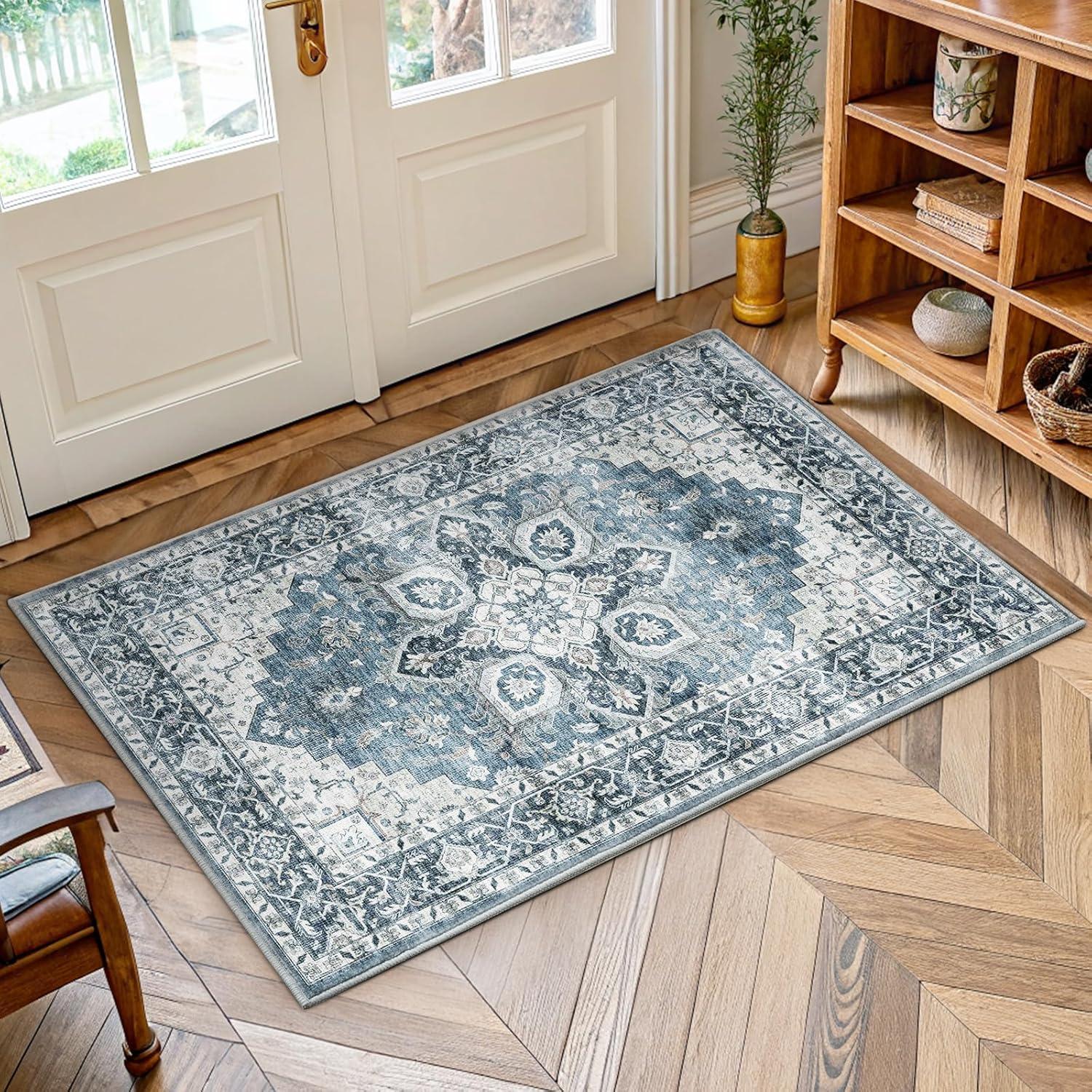 imageAMADA HOMEFURNISHING 8x10 and 2x3 Area Rugs Buying Together Soft Machine Washable StainResistant LowProfile Indoor Area Rugs with NonSlip Backing amp Durable Edge Binding