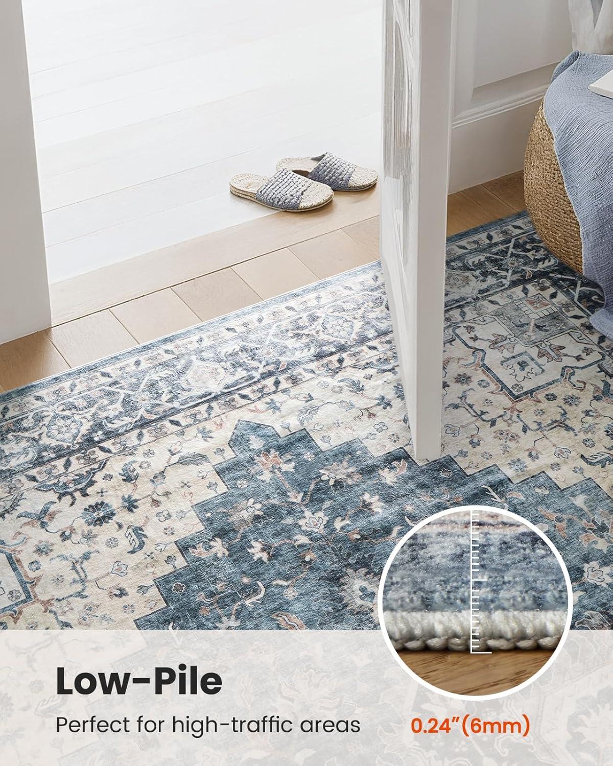 imageAMADA HOMEFURNISHING 8x10 and 2x3 Area Rugs Buying Together Soft Machine Washable StainResistant LowProfile Indoor Area Rugs with NonSlip Backing amp Durable Edge Binding