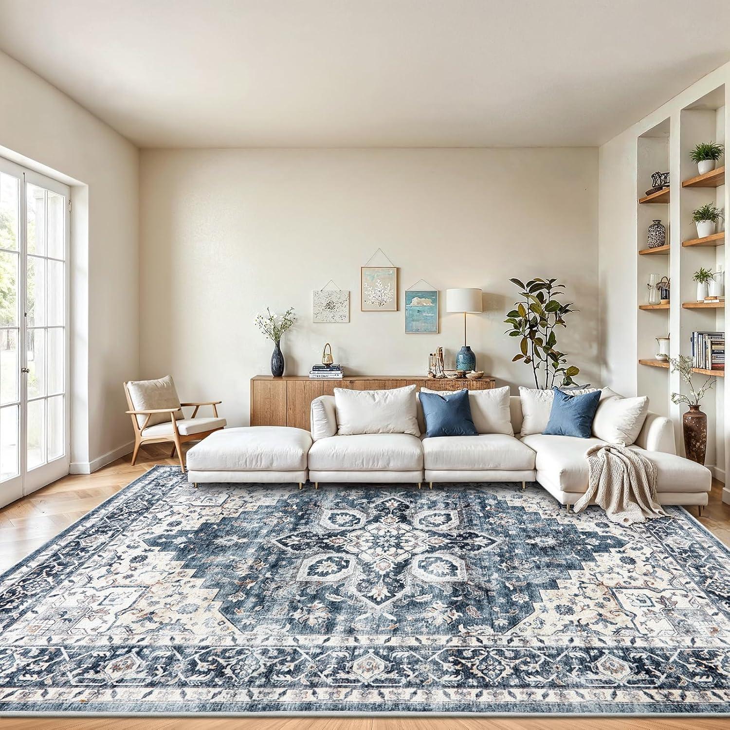 imageAMADA HOMEFURNISHING 8x10 and 2x3 Area Rugs Buying Together Soft Machine Washable StainResistant LowProfile Indoor Area Rugs with NonSlip Backing amp Durable Edge Binding