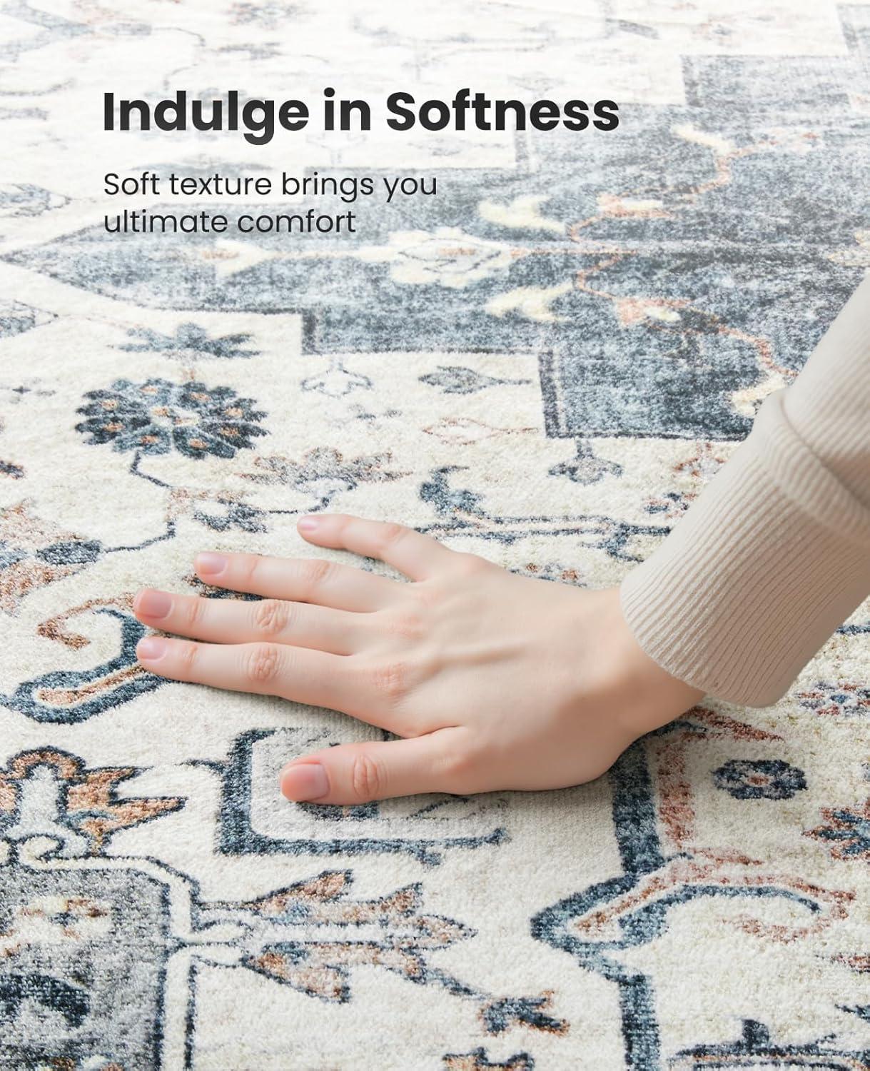 imageAMADA HOMEFURNISHING 8x10 and 2x3 Area Rugs Buying Together Soft Machine Washable StainResistant LowProfile Indoor Area Rugs with NonSlip Backing amp Durable Edge Binding