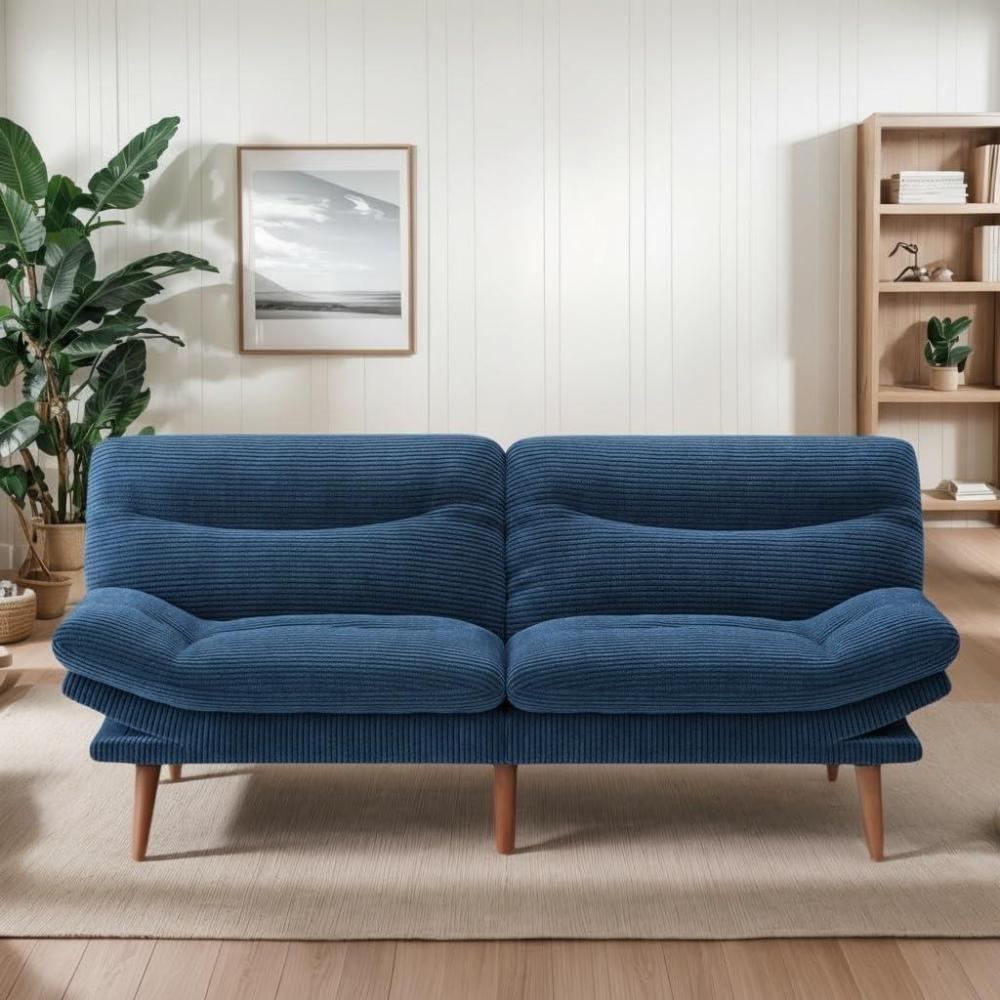 imageFuton Sofa Bed 3in1 Futon Couch wAdjustable Backrest amp Armrests Corduroy Convertible Sleeper Sofa Bed Folding Sleeper Recliner wRemovable Cushion for Apartment Living Room Office66inBlackBlue