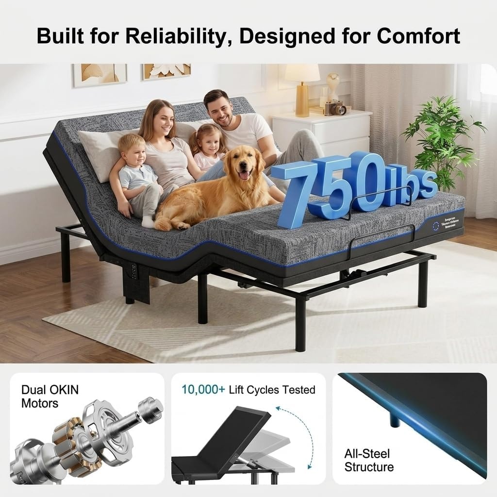 image:imageAmada Adjustable Bed Frame Queen with Massage and Zero GravityFull