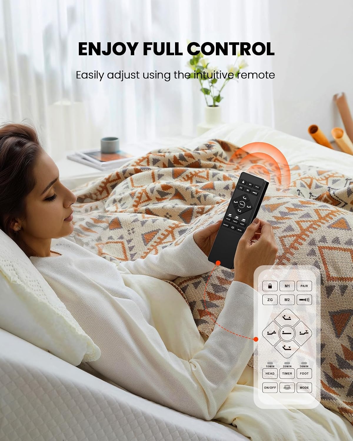 image:imageAmada Adjustable Bed Frame Queen with Massage and Zero GravityFull
