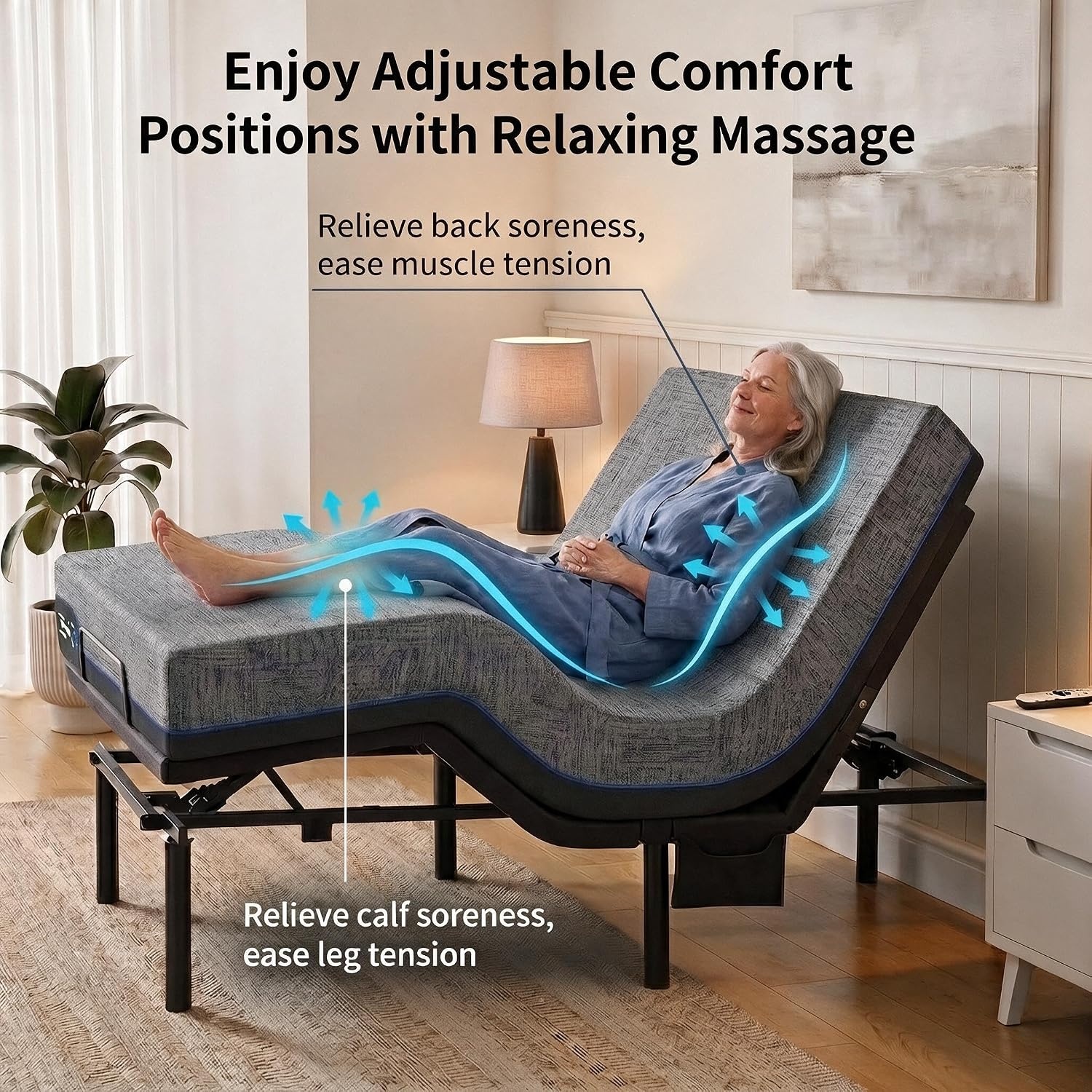 image:imageAmada Adjustable Bed Frame Queen with Massage and Zero GravityFull
