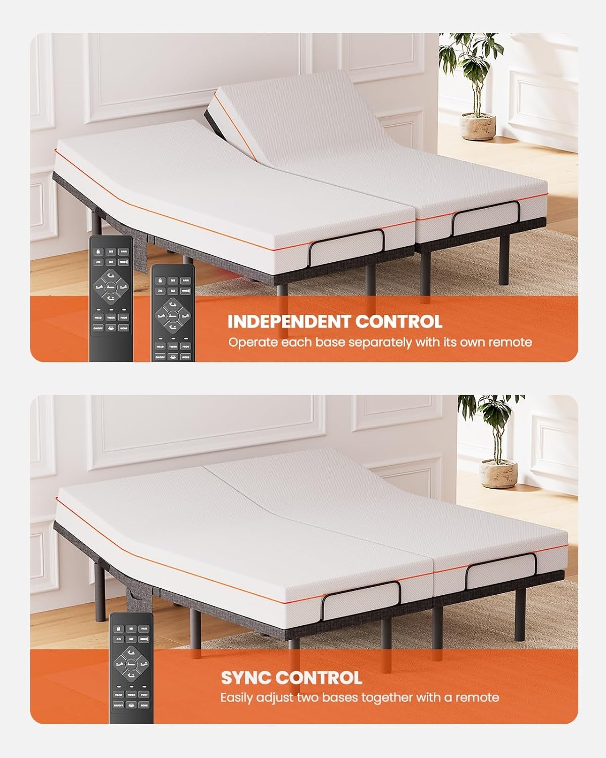 image:imageAmada Adjustable Bed Frame Queen with Massage and Zero GravitySplit King