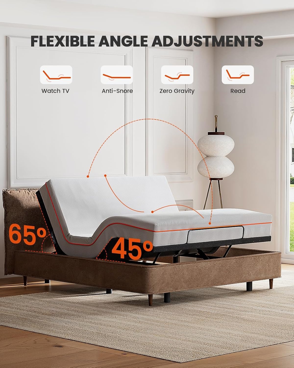 image:imageAmada Adjustable Bed Frame Queen with Massage and Zero GravityTwin XL