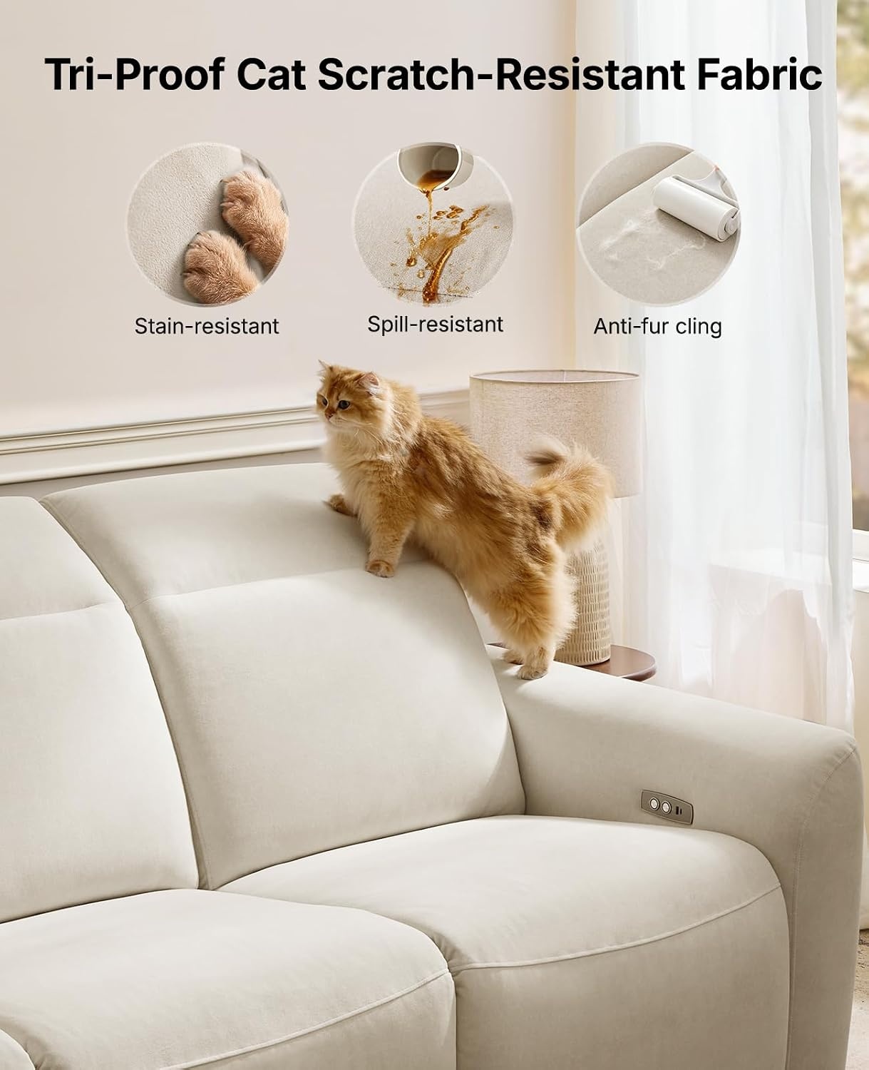 image:imageAmada 95 Power Reclining Sofa Oversized Zero Gravity 3Seater GrayBeige