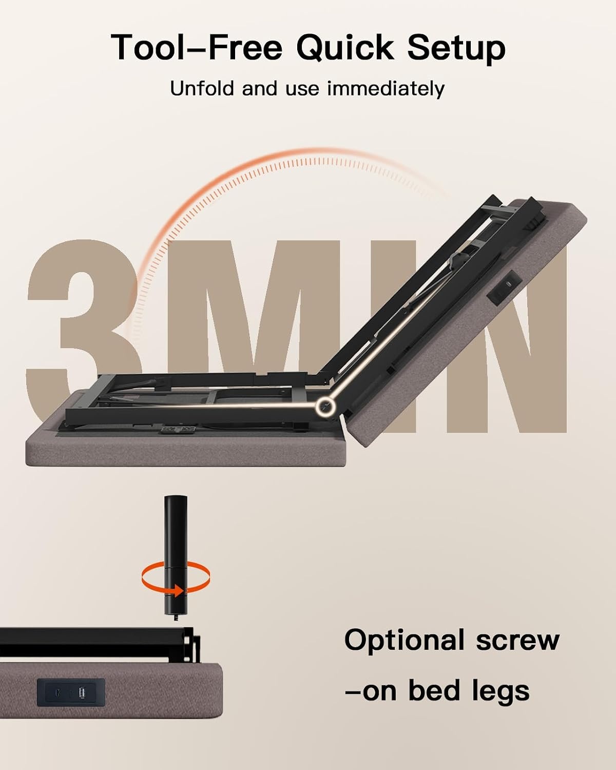 image:imageAdjustable Bed Frame and 14 Mattress Massage ZeroClearance Split KingQueen