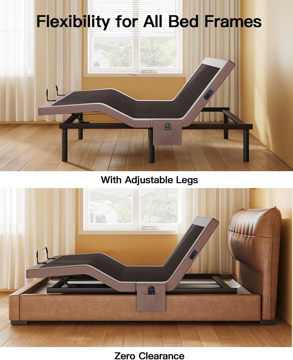image:imageAdjustable Bed Frame with Massage ZeroClearance Zero Gravity Twin XLSplit King