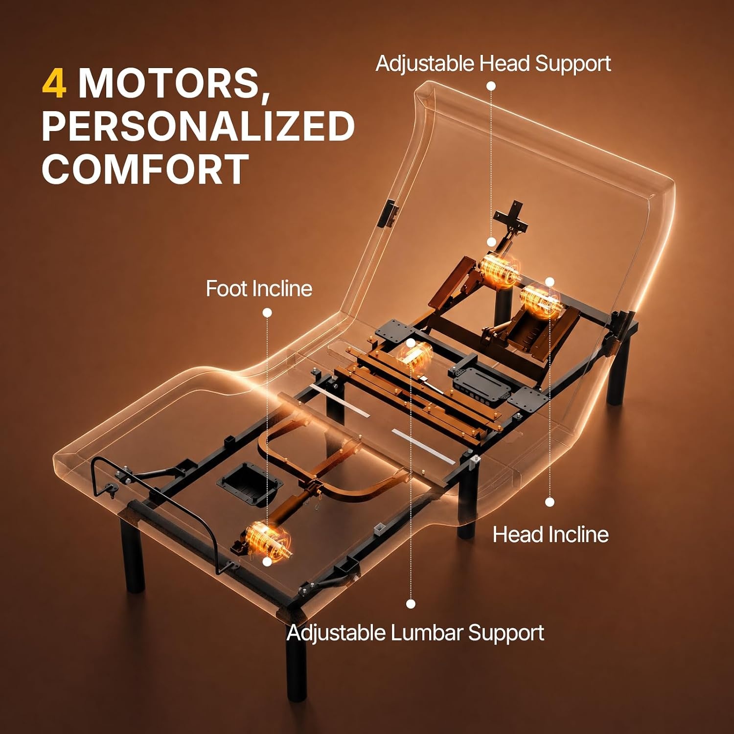 image:imageAmada Split King Adjustable Bed Frame with Lumbar Support and Zero GravityTwin XL