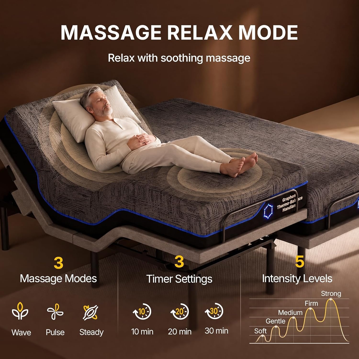 image:imageAmada Split King Adjustable Bed Frame with Lumbar Support and Zero GravityTwin XL
