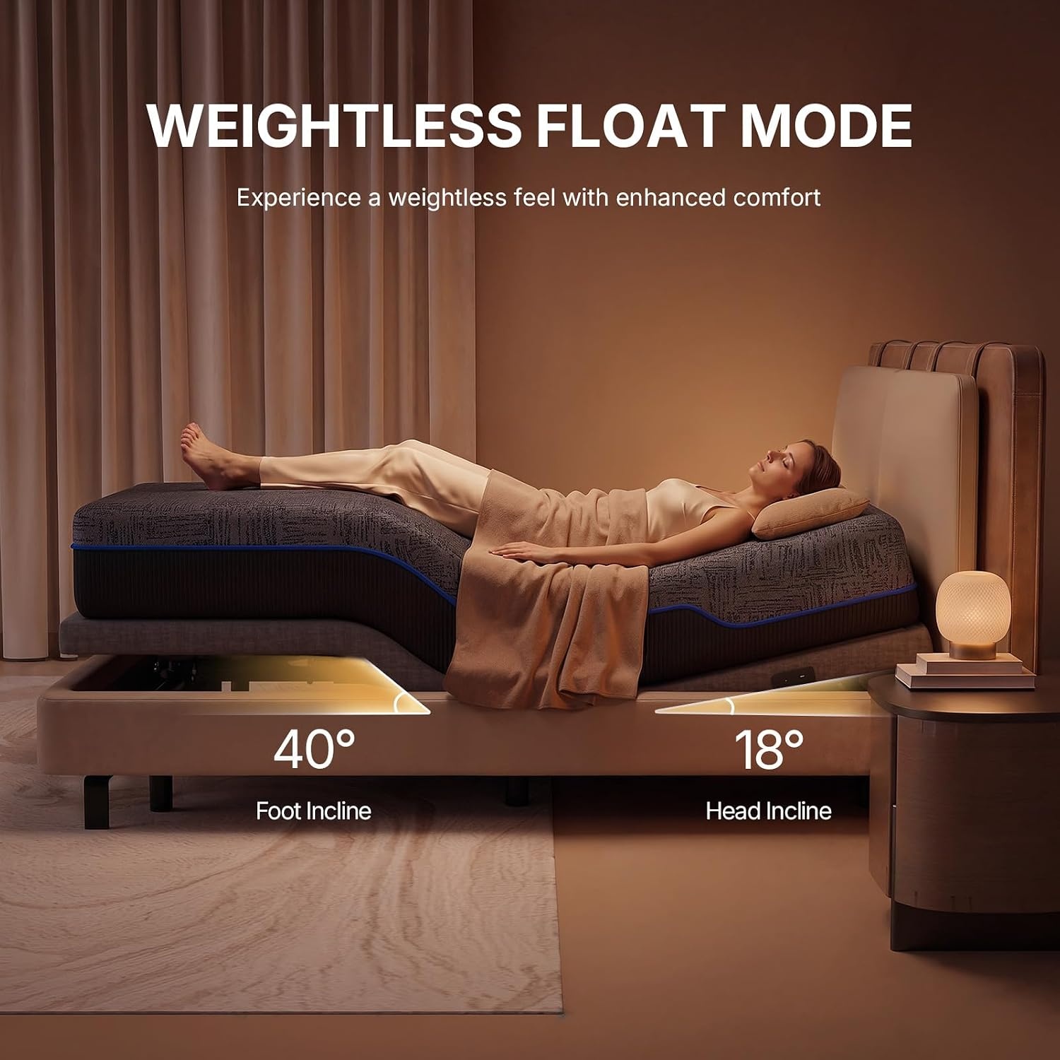 image:imageAmada Split King Adjustable Bed Frame with Lumbar Support and Zero GravityTwin XL