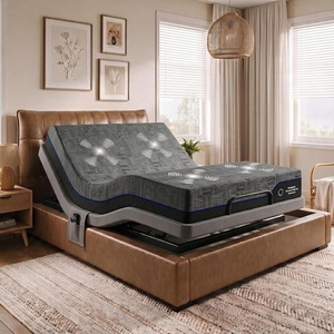 Adjustable Bed Frame and 14” Mattress, Massage, Zero-Clearance, Split King(Queen)